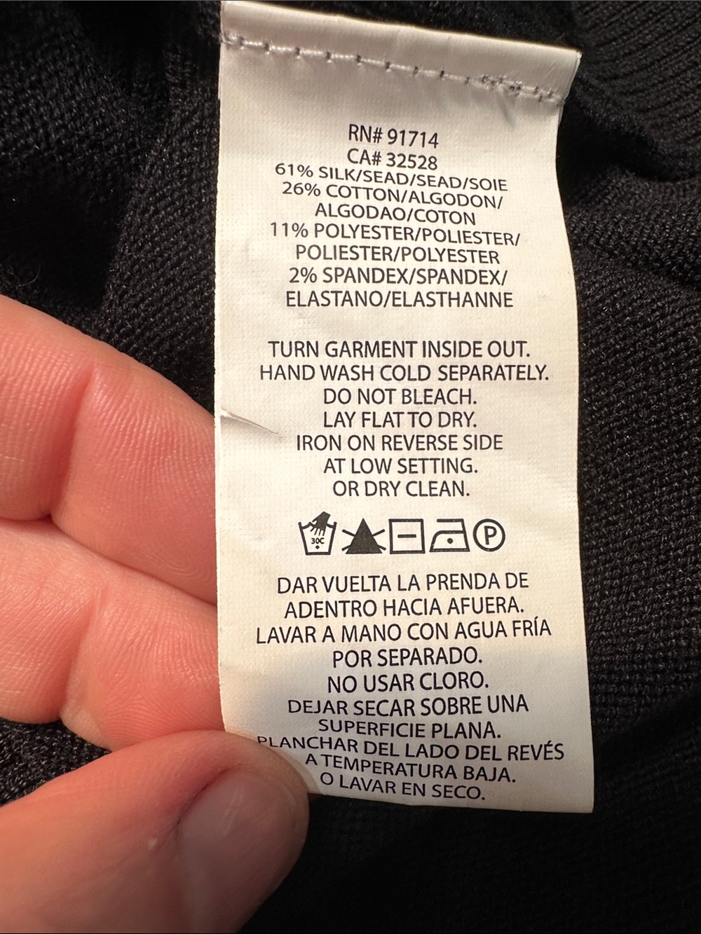 Armani Exchange Charcoal Black Off-Shoulder Ribbed Crossover Sweater - Picture 6 of 6